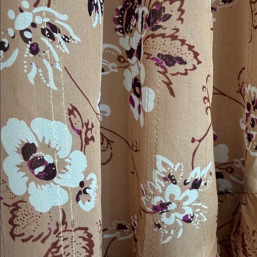 Ulla Johnson Silk floral-printed midi skirt ruffled asymmetrical hem shimmer - Picture 9 of 11